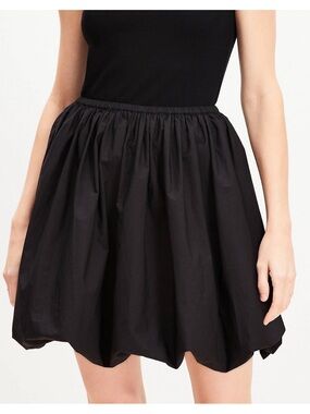 Loft Poplin Ruched Bubble Mini Skirt Size M NWT